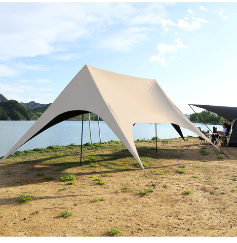 Essential Equipment for Outdoor Camping, Vinyl Octopus Large Canopy, Hexagonal Vinyl Sunscreen Canopy, Beach Sunshade Tent