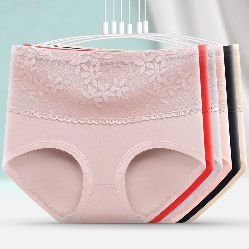 Wholesale ladies high waist cotton underwear lace belly seamless full briefs comfortable hip plus size shorts