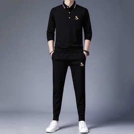 外贸批发跨境春秋季男士休闲运动套装男款二件套