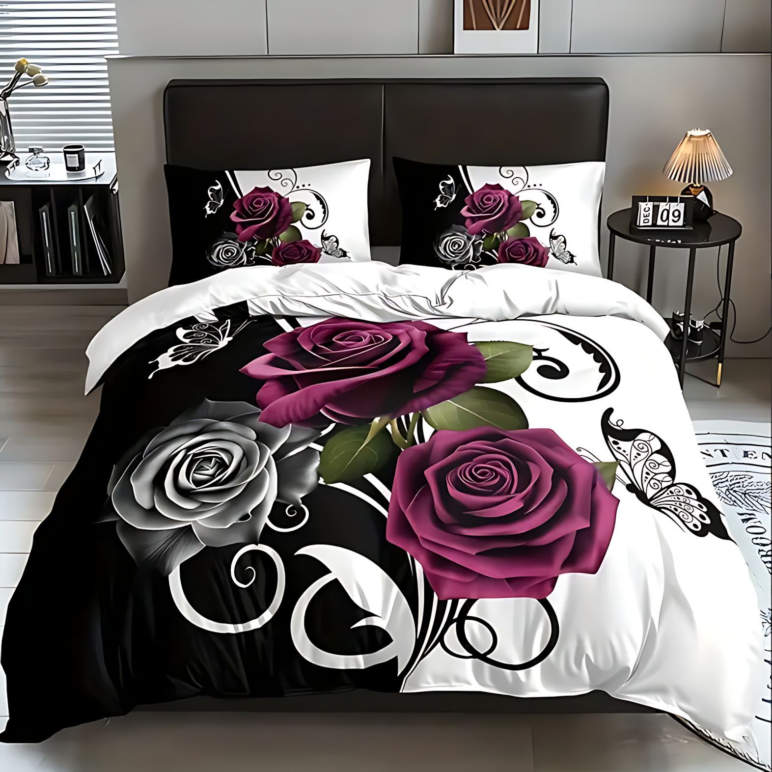 TEMU / JIT flores de mariposa impresión digital 3D edredón fuente de fabricante de ropa de cama