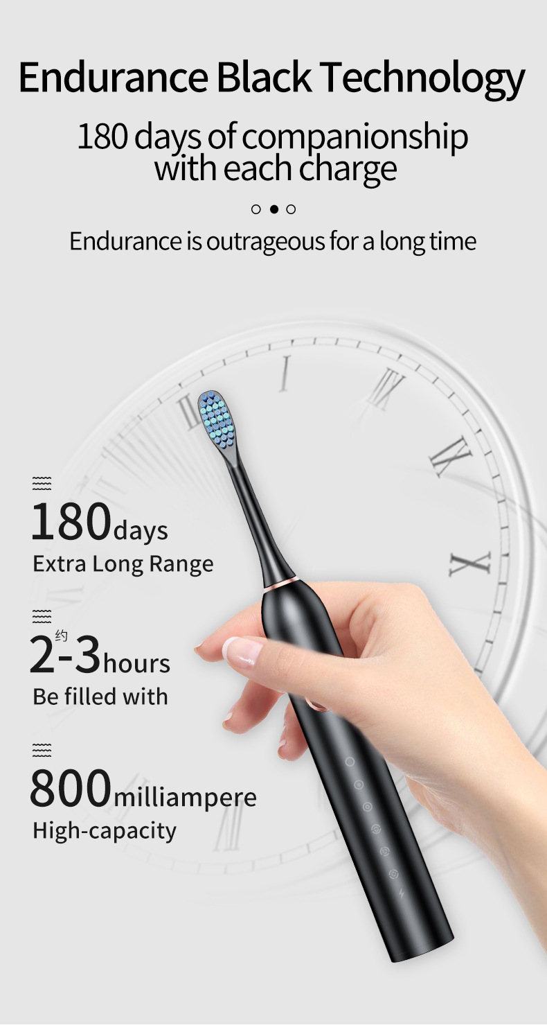 Professional Sonic Electric Toothbrush For Adults With 4 Heads_voghion.com