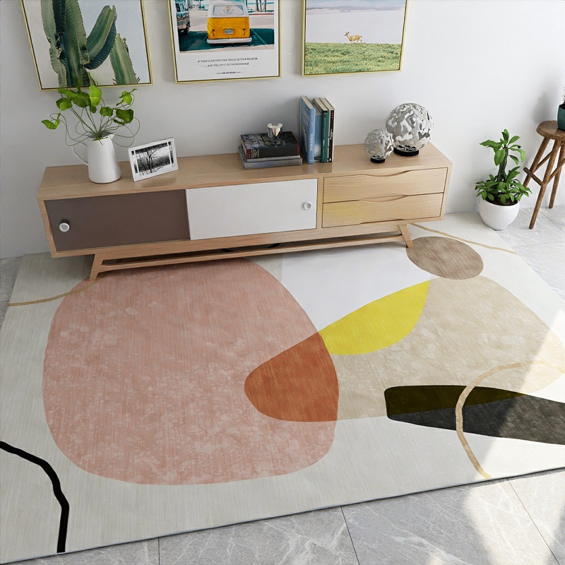 Nordic ins estilo sala de estar alfombra moderna minimalista elegante casa Mat dormitorio alfombra lavada mesa de té alfombra mat
