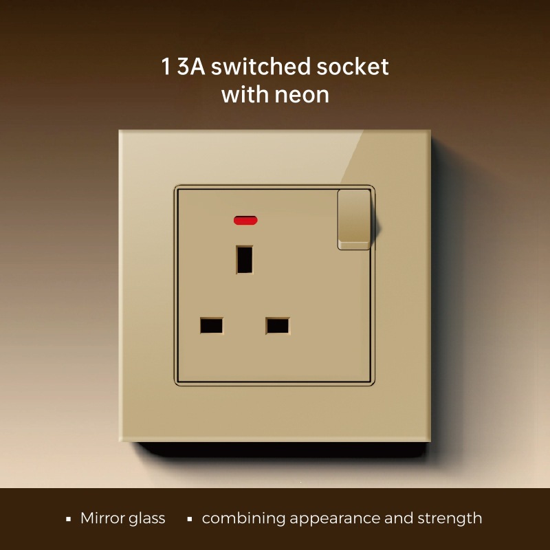 Marco de vidrio británico oro pared interruptor socket fabricantes de comercio exterior 86 interruptor tipo C socket de carga rápida image 16