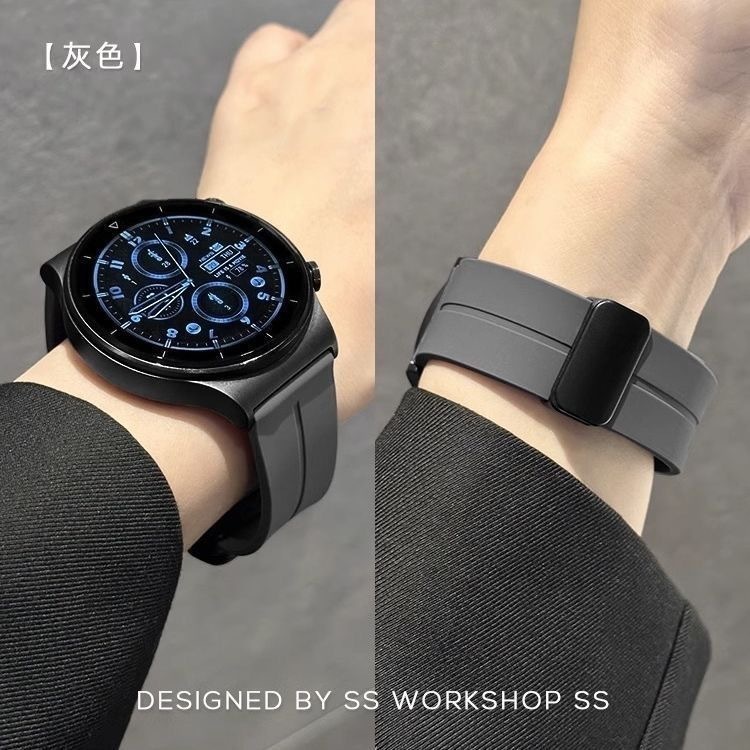シリコン時計ストラップ 20mm22mm インターフェース幅ユニバーサル耳針取り外し交換用磁気折りたたみバックル時計ストラップ|undefined
