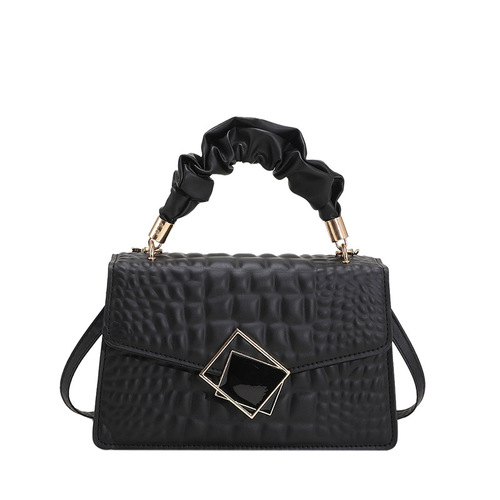Crossbody bag for women, small square bag, stylish single-shoulder bag, 2025 trend, plain color crocodile pattern small bag, casual bag
