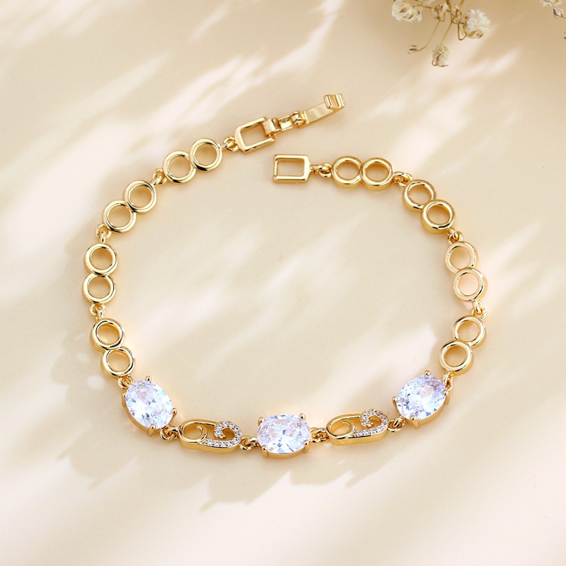 Luxurious Geometric Copper Plating Zircon Bracelets