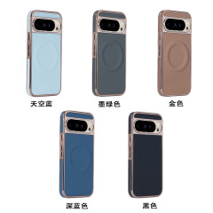 Google Pixel10ProXL レザーテクスチャ携帯電話ケース Google Pixel9A/8 磁気落下防止保護ケースに適しています