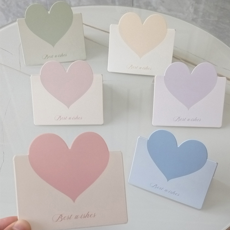 Morandi Heart Greeting Card Small Fresh Ins Style Gift Card Mixed Batch Flower Shop Baking Gifts Praise Thank You Card