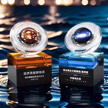 创意星球仰望新款高档水晶杯定 制星空圆形水晶奖杯高档大气纪念