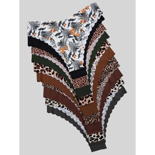 S 67738 Ladies Seams Print Wave Hem Panties Ůʿӡ����ѝ