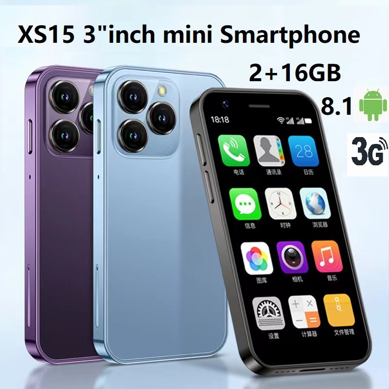 Teléfono inteligente XS15 de doble SIM, éxito de ventas transfronterizo, mini teléfono portátil de 3 pulgadas con pantalla táctil a prueba de explosiones, teléfono pequeño 3G.