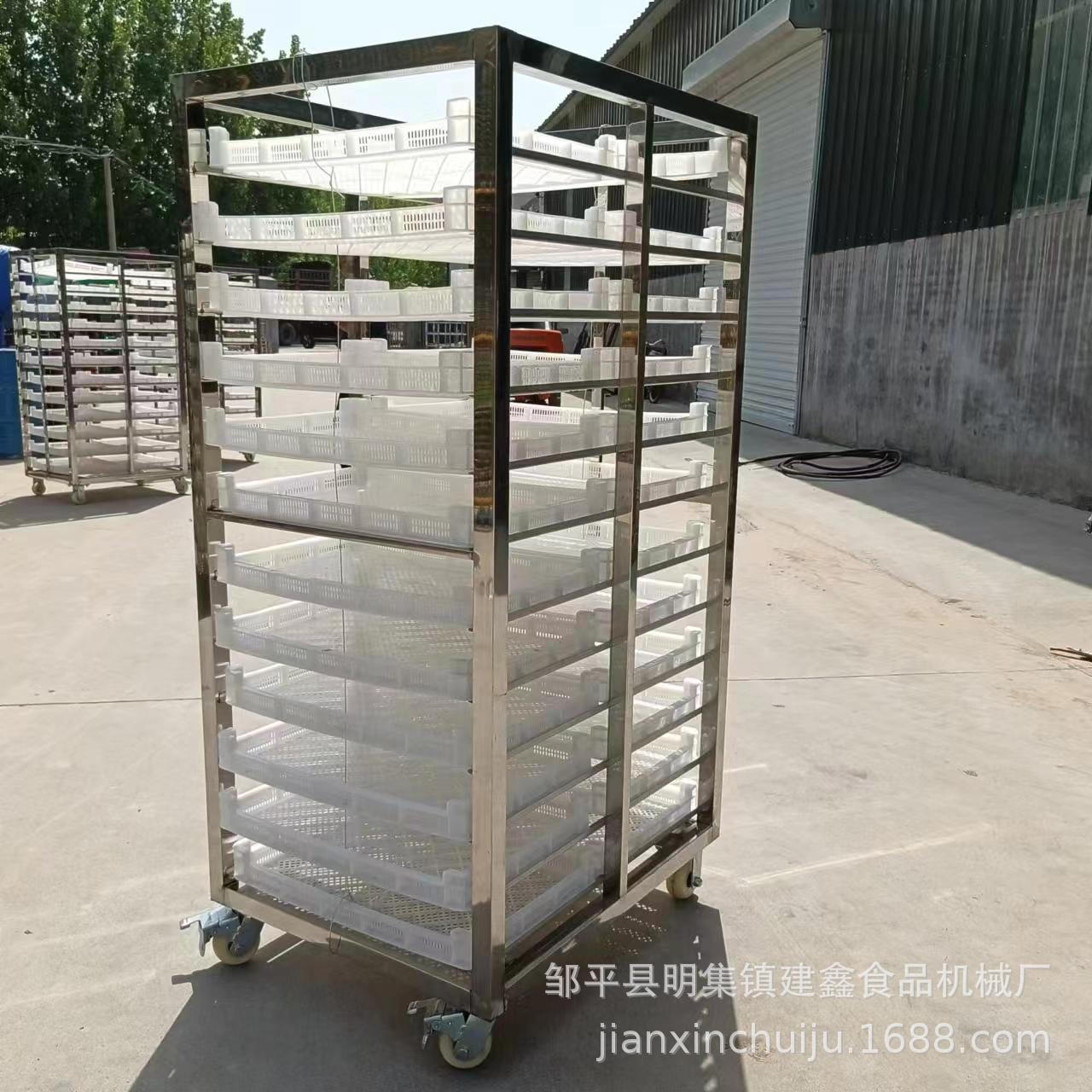 50-70盘馒头架子车304材质海参烘干小推车馒头周转车