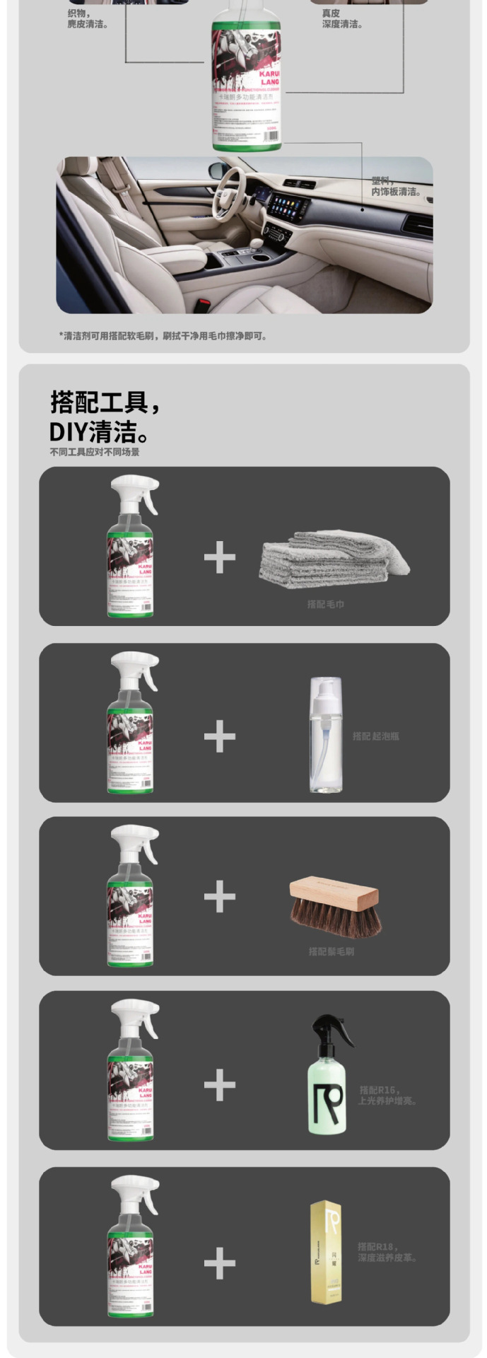 Kari Lang Manufacturer Wholesales Multi-Functional Cleaning Agents, Car Cleaning and Maintenance Neutral Non-Irritating Cleaning Agents Wholesale