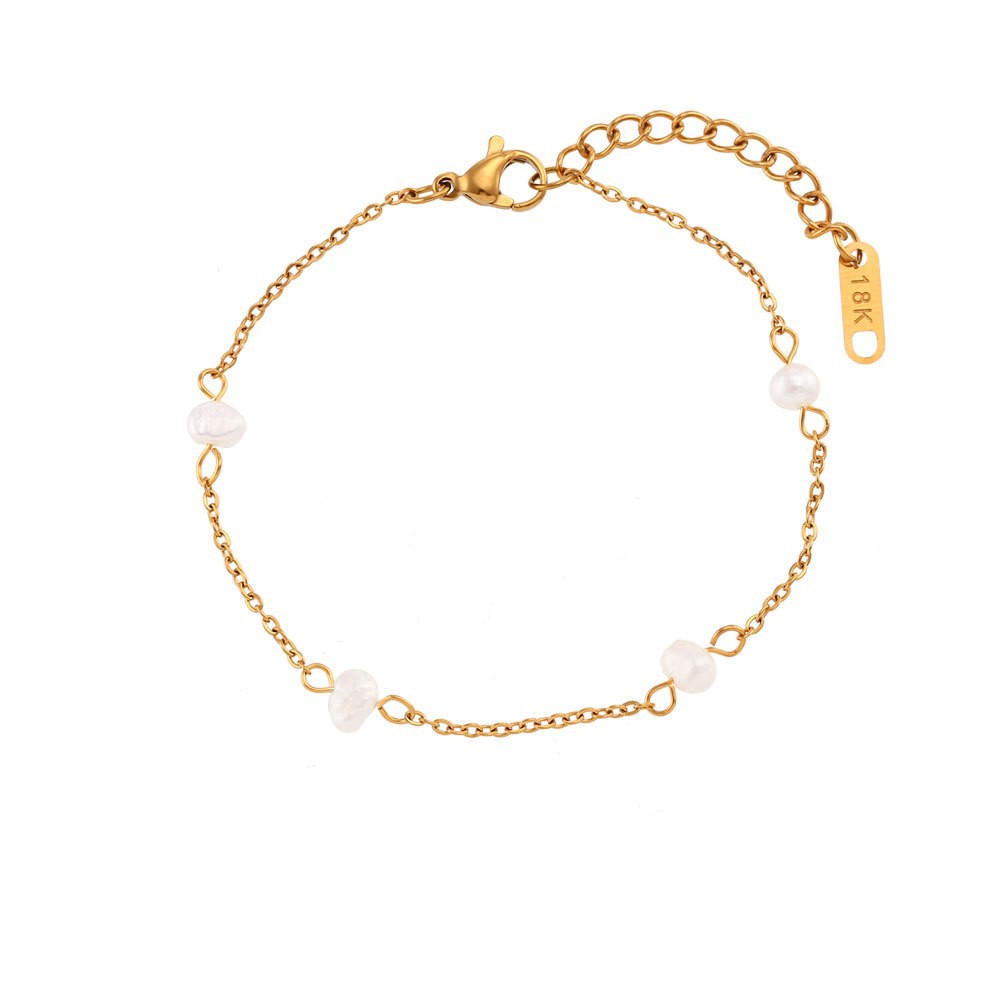 Juego de collar y pendientes de perlas de agua dulce y oro_voghion.com