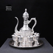 云南银器银酒具10件套装999银非遗传承聚匠专业制作银酒壶银酒杯