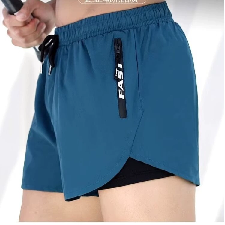 Плавки для плавания Мужские анти-неловкие двухслойные быстродушные купальники