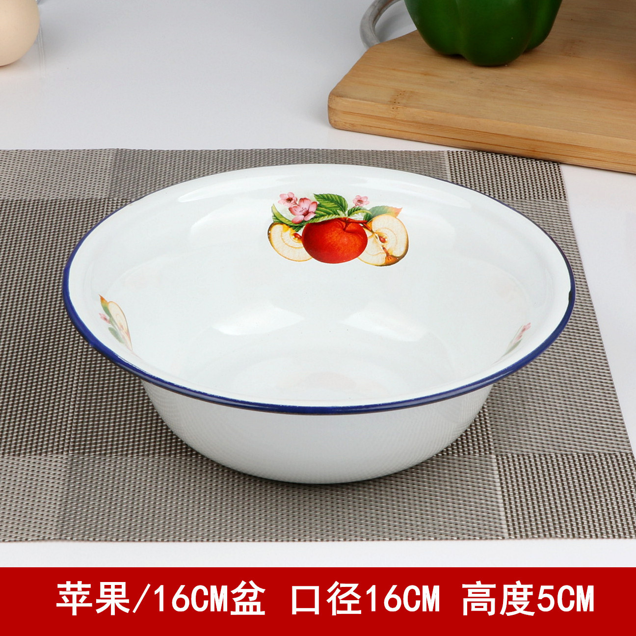 Clásico nostálgico esmalte cuenca profunda cuenca plana cuenca multipropósito esmalte cuenca de esmalte cuenca de sopa cuenca de sopa cuenca de mezcla cuenca profunda
