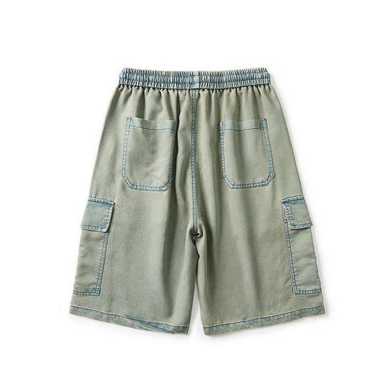Modische Herren-Jeansshorts, mittelschwer, mit elastischem Bund, ideal für Sommer und Beruf, dünn geschnitten, Oversized-Variante, auch für Dropshipping erhältlich_voghion.com