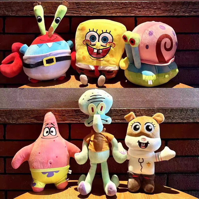 Carefully Selected Spongebob Squarepants Plush Toys, Patrick Star, Squidward Tentacles, Cartoon Mr. Krabs, and Game Arcade Claw Machine Dolls