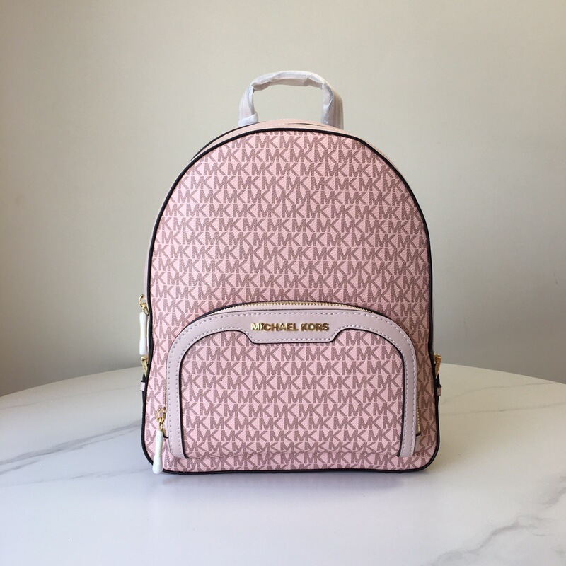 2025 New Model MK Women's Backpack, Fashionable Medium-Sized Color-Block Monogram School Bag, Casual Travel Backpack