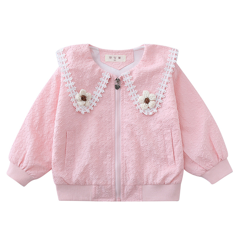 Chaqueta de primavera para niñas, estilo occidental, nuevo bebé, traje de béisbol Han Fan, dulce y lindo, primavera y otoño, tops para niños, marea
