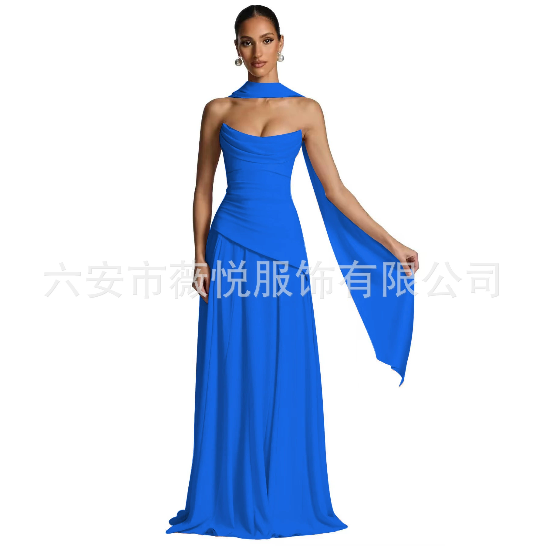 Colored bra top, design fitted evening dress, European style, trend of season, backless