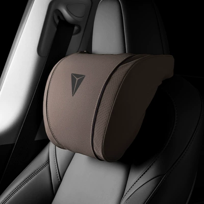 Suitable for Car Dark Blue Headrest - k-type-mocha-brown-dark-blue-headrest-set