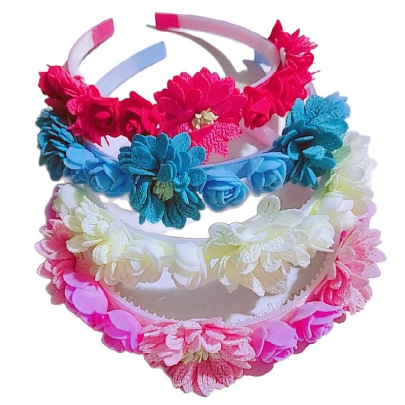 Nuevos niños luminosos, dulces y encantadores, diademas de flores de simulación transfronterizas europeas y americanas, venta caliente de puestos cuadrados de conciertos