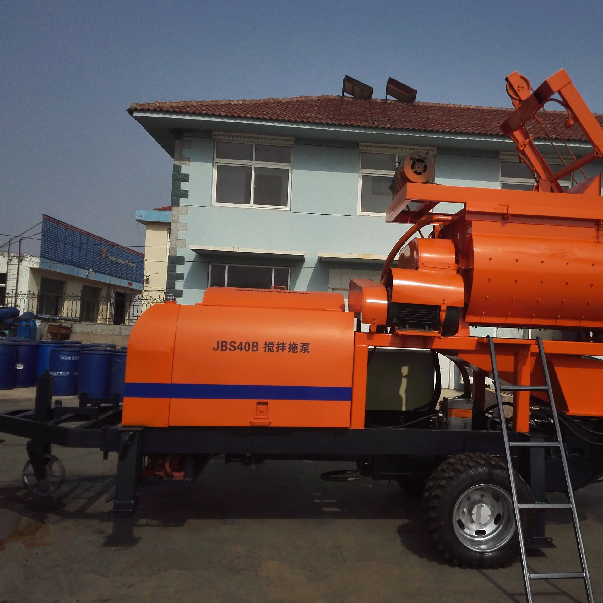 强制式混凝土搅拌机 强制式搅拌机带泵 750强制搅拌拖泵 搅拌25m3