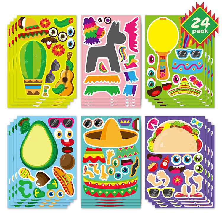 Pegatinas de tortillas mexicanas mezclar y combinar pegatinas de cactus Pegatinas de Carnaval mexicano