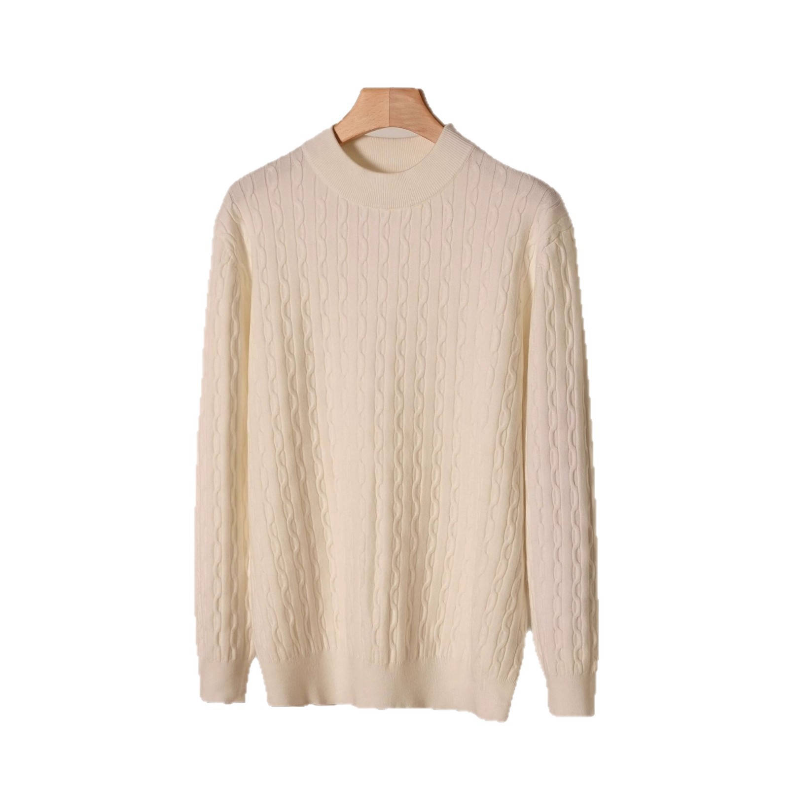 Suéter de hombre otoño y invierno nuevo estilo simple cuello redondo torsión flor overhead jersey de manga larga hombre color sólido interior suéter de lana