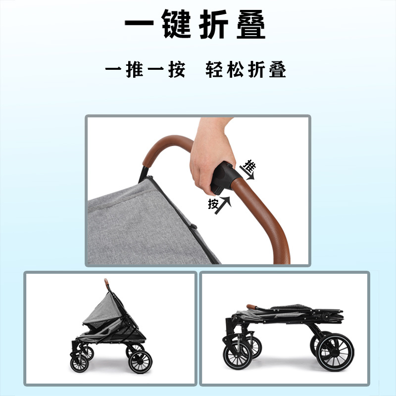 노약자 장애인 고양이와 개를 위한 넓은 공간을 갖춘 국경 간 접이식 중대형 애완동물 유모차 야외 공장 직접 판매