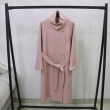 欧洲站双面羊毛大衣女冬季新款韩国东大门长款过膝腰带羊毛外套