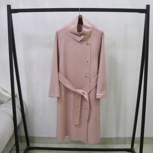 European Station Double-sided Wool Coat Women's Winter New South Korea Dongdaemun Long Over-the-Knee Belt Wool Coat