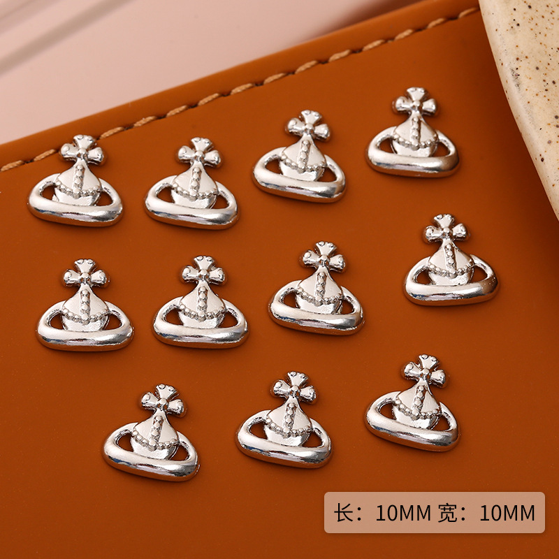 Cruz planetaria aleación de amor joyas de manicura Saturno uñas para usar accesorios de metal DIY