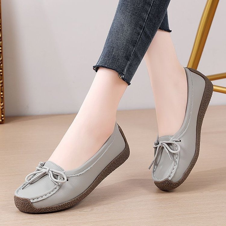 Popular Ethnic Retro Bow-Knot Loafers for Outdoor Leisure, Sports, Comfortable Travel, Hiking, Flat Boat Shoes