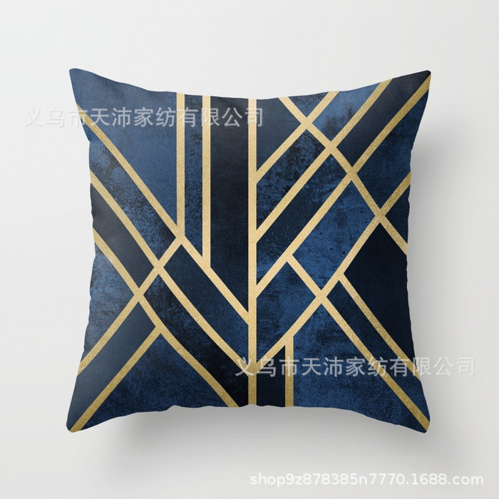 Funda de almohada personalizada con logotipo corporativo, funda de cojín geométrica de Amazon, terciopelo piel de melocotón, cojín para sofá de sala de estar, moderno y minimalista