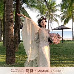 EIA一尧【I do 求婚裙】新中式连衣裙女春季小白裙复古改良旗袍