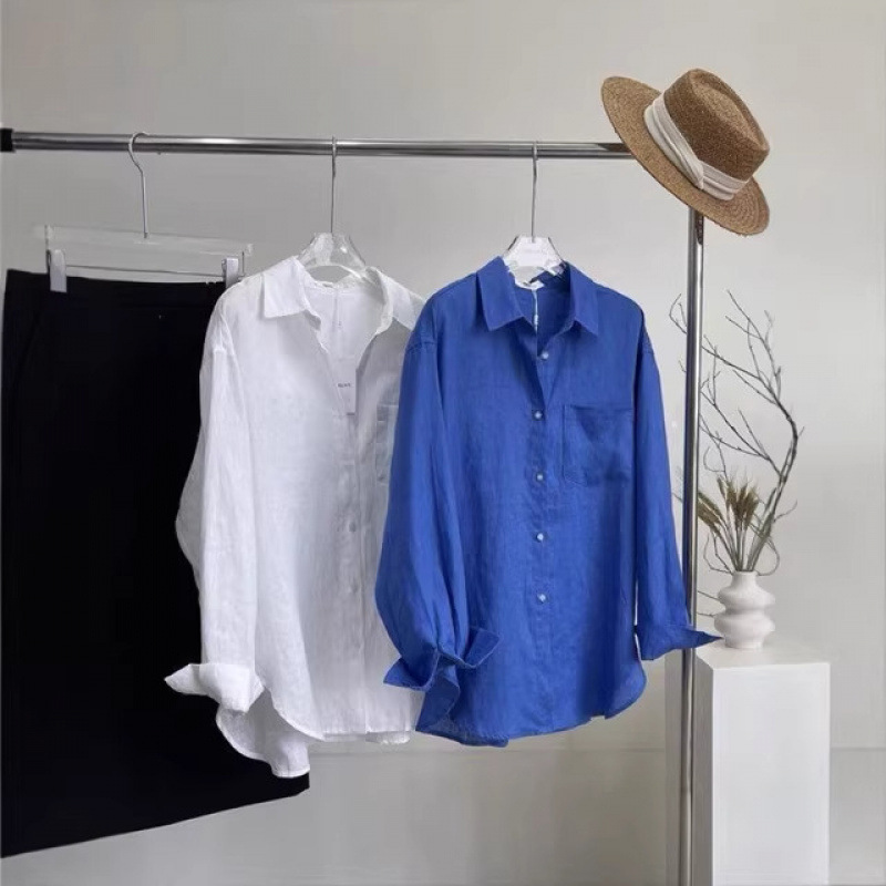 White Cotton and Linen Shirt for Women, Summer 2026 New Style, Sun-Protective Long-Sleeve Jacket, Loose and Relaxed Old Money Style Cotton and Linen Shirt White Cotton and Linen Shirt for Women, Summer 2026 New Style, Sun-Protective Long-Sleeve Jacket, Loose and Relaxed Old Money Style Cotton and Linen Shirt
