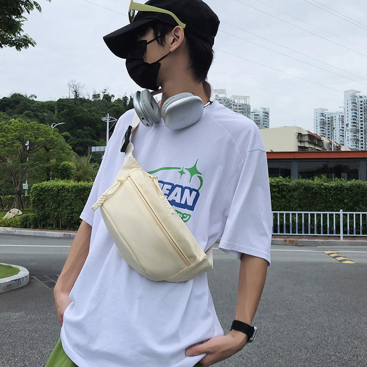 Simple crossbody bag, chest bag, fashionable and casual bag for women, 2025 new couple bag, versatile for sports, Japanese-style waist bag undefined