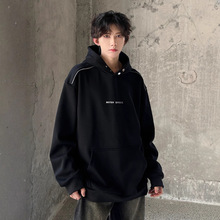300g重磅美式高街连帽卫衣男秋冬潮牌拉链cleanfit小众设计感外套