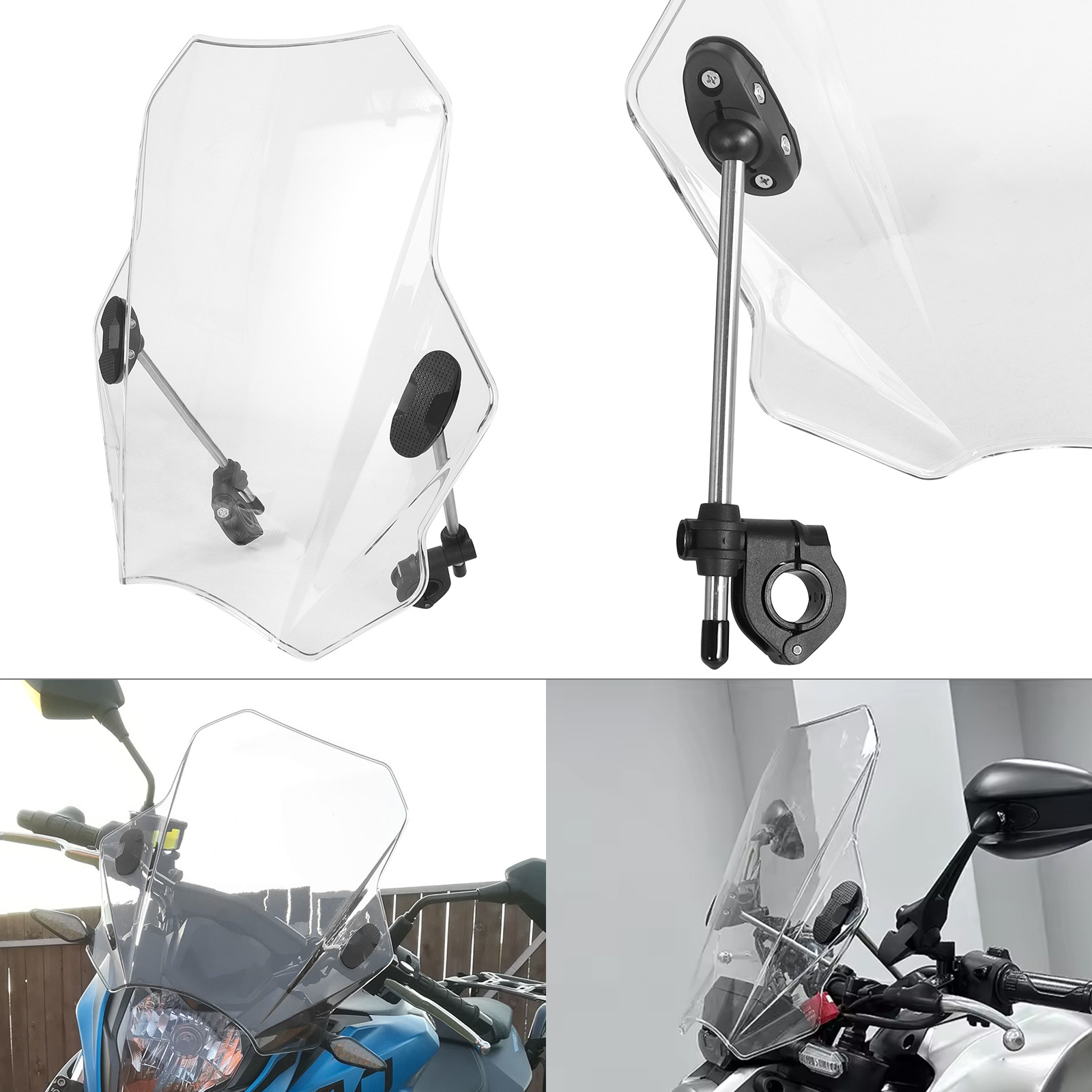 Suitable for Motorcycles, Universal Windshield, Rain Protection, Full Range of Street Bikes, Windshield Modification Bracket