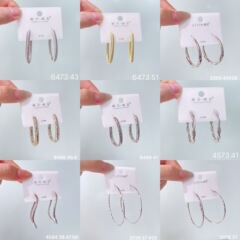 丽贝丽影丽银欧美时尚高级感素圈耳环2025新款爆款个性小众女耳圈