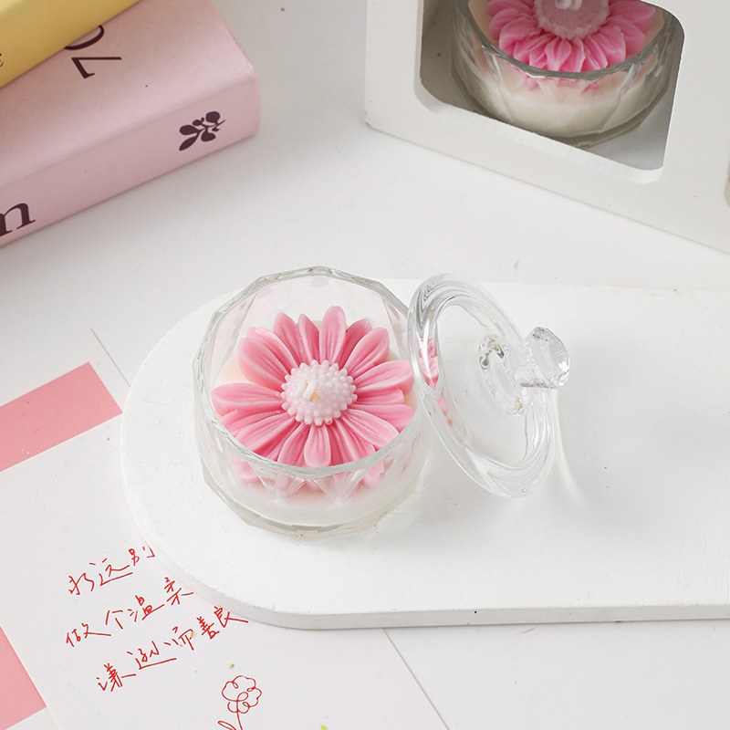 ins小雏菊花朵造型香薰杯蜡diy拍摄道具洋甘菊蜡烛情人节礼品|undefined