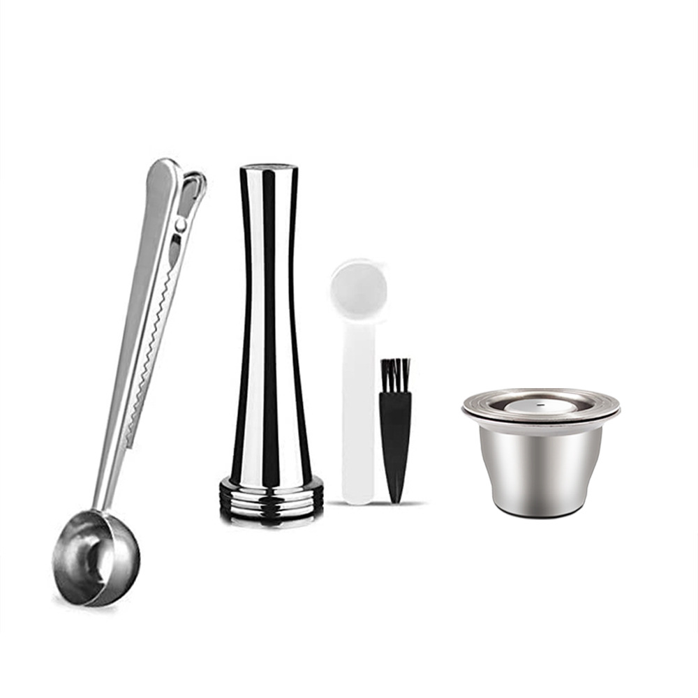 Nestle Nespresso Cápsula de café Shell filtro reutilizable con creativo cuchara de acero inoxidable martillo