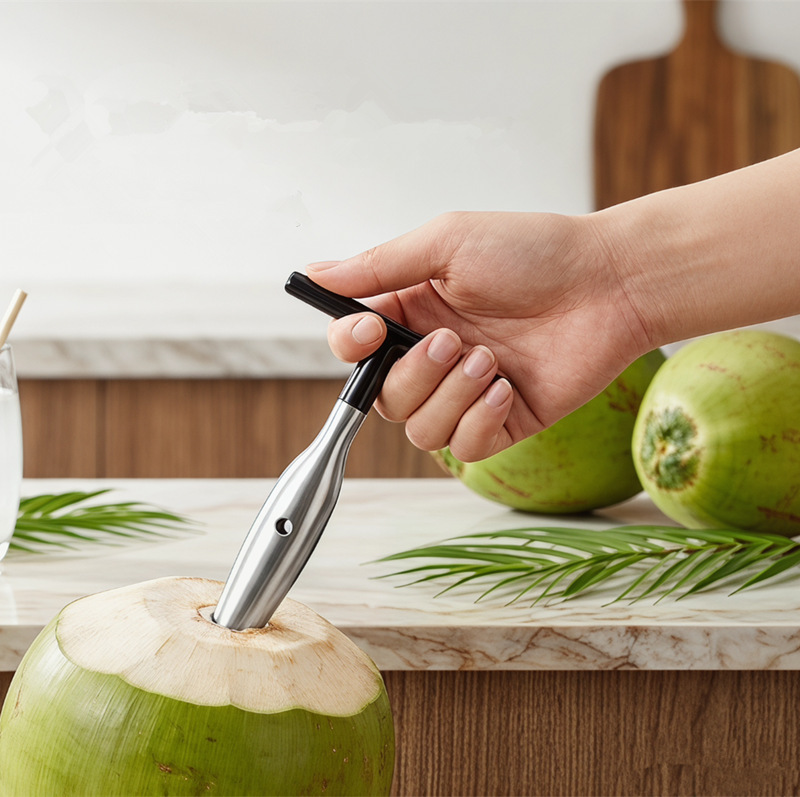 Coconut opener, shredder, meat extractor, coconut shell opener, hole punch, coconut opener, knife tool, household use, for opening the lid