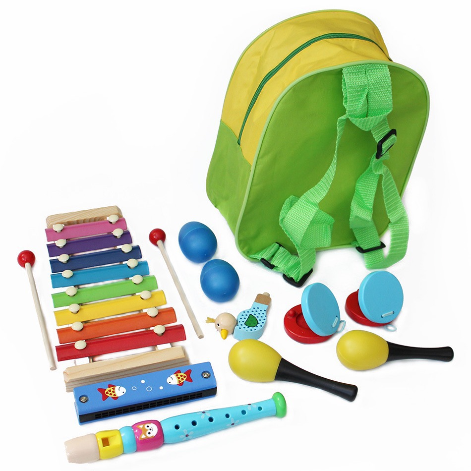 Orff traje de instrumento de percusión infantil martillo de arena armónica tablero de sonido piano de ocho tonos de siete piezas de juego combinación de traje de material didáctico
