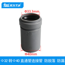 天力40塑料管变径32管接头 4公分管角快速变径3公分管免打胶QS525