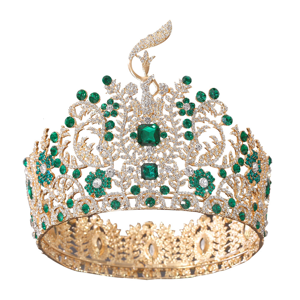 Fábrica al por mayor tailandesa corona de belleza super grande corona barroca transfronteriza Europa y Estados Unidos anfitrión tocado exagerado