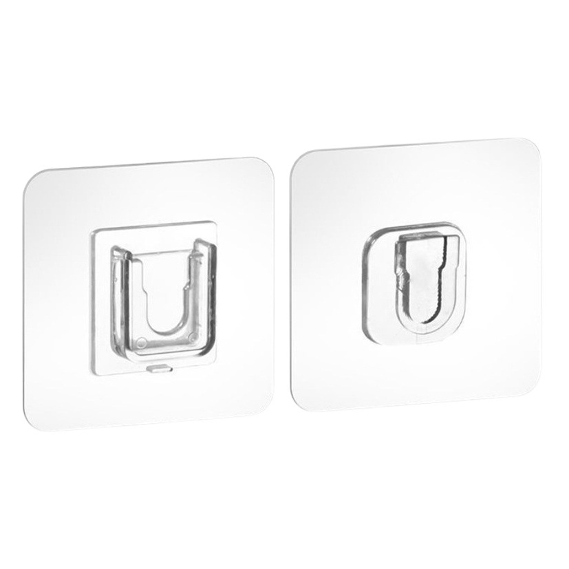 No-Drill Adhesive Hooks, Traceless Sticky Clips, Transparent Adhesive Hooks, Wall-Mounted Accessory Storage Racks, Adhesive Patches in Stock